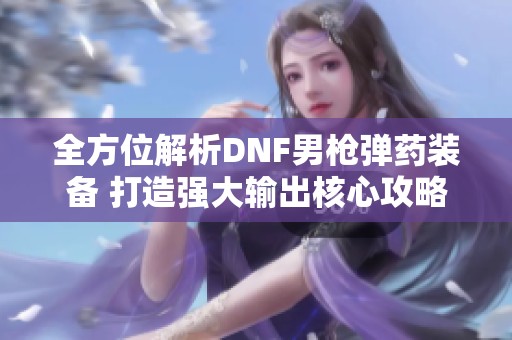 全方位解析DNF男枪弹药装备 打造强大输出核心攻略