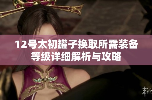 12号太初罐子换取所需装备等级详细解析与攻略