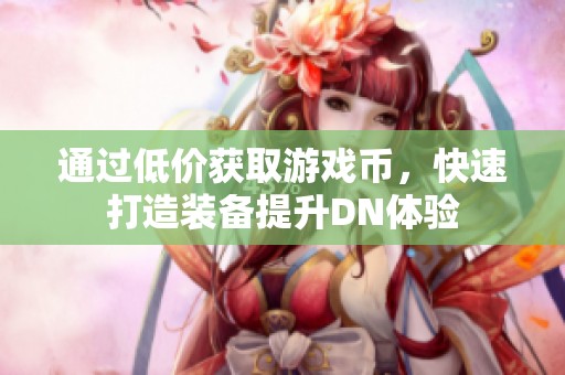 通过低价获取游戏币，快速打造装备提升DN体验