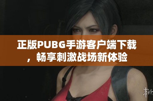 正版PUBG手游客户端下载，畅享刺激战场新体验