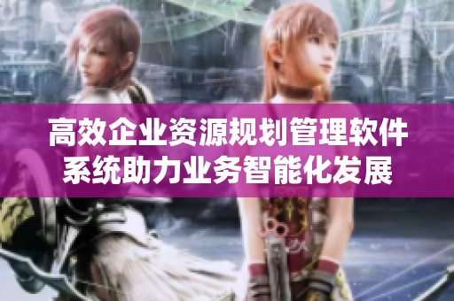 高效企业资源规划管理软件系统助力业务智能化发展
