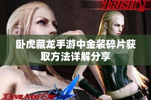 卧虎藏龙手游中金装碎片获取方法详解分享