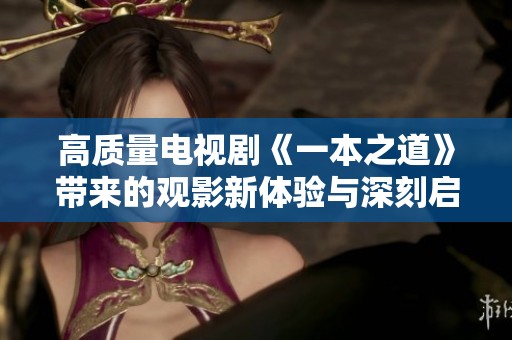 高质量电视剧《一本之道》带来的观影新体验与深刻启示