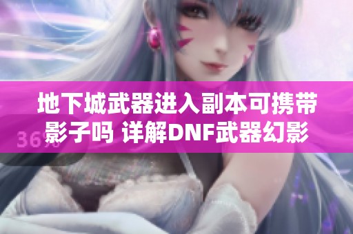 地下城武器进入副本可携带影子吗 详解DNF武器幻影机制