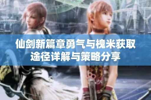 仙剑新篇章勇气与槐米获取途径详解与策略分享