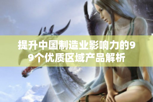 提升中国制造业影响力的99个优质区域产品解析