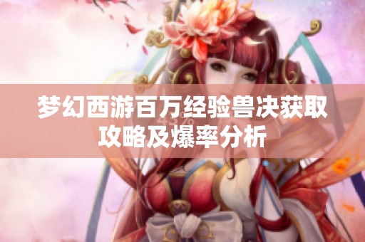 梦幻西游百万经验兽决获取攻略及爆率分析