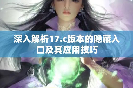 深入解析17.c版本的隐藏入口及其应用技巧