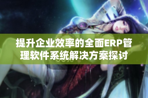 提升企业效率的全面ERP管理软件系统解决方案探讨