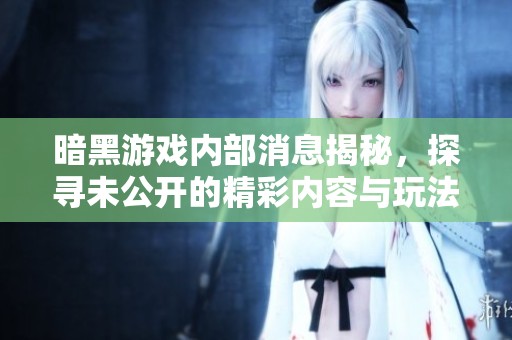 暗黑游戏内部消息揭秘，探寻未公开的精彩内容与玩法