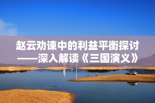 赵云劝谏中的利益平衡探讨——深入解读《三国演义》的法律哲学