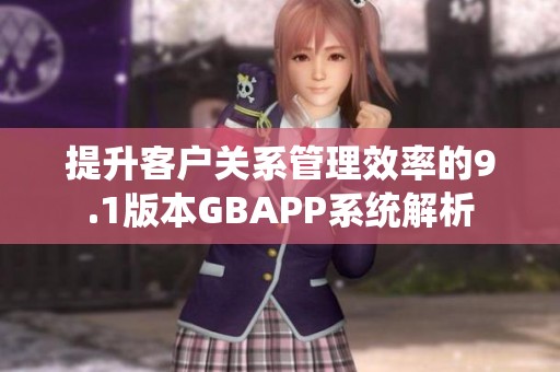 提升客户关系管理效率的9.1版本GBAPP系统解析