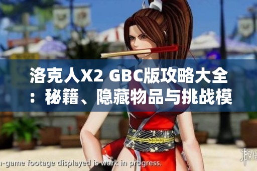 洛克人X2 GBC版攻略大全：秘籍、隐藏物品与挑战模式详解
