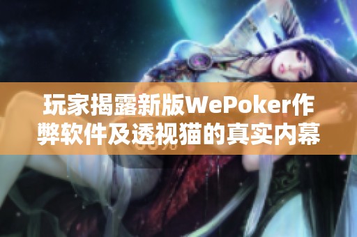 玩家揭露新版WePoker作弊软件及透视猫的真实内幕