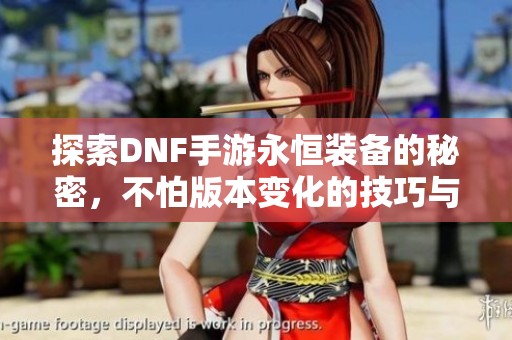 探索DNF手游永恒装备的秘密，不怕版本变化的技巧与秘诀