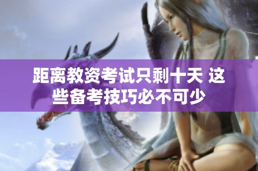 距离教资考试只剩十天 这些备考技巧必不可少