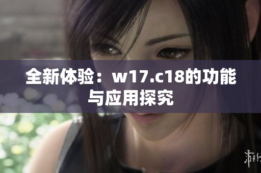 全新体验：w17.c18的功能与应用探究