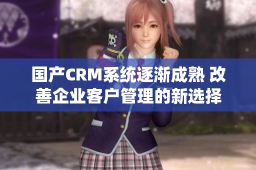 国产CRM系统逐渐成熟 改善企业客户管理的新选择
