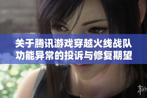 关于腾讯游戏穿越火线战队功能异常的投诉与修复期望