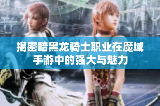 揭密暗黑龙骑士职业在魔域手游中的强大与魅力