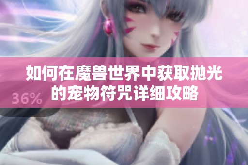 如何在魔兽世界中获取抛光的宠物符咒详细攻略
