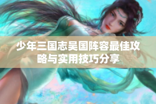 少年三国志吴国阵容最佳攻略与实用技巧分享