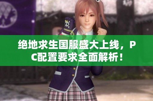 绝地求生国服盛大上线，PC配置要求全面解析！
