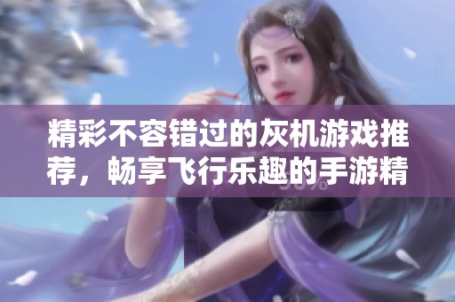 精彩不容错过的灰机游戏推荐，畅享飞行乐趣的手游精选