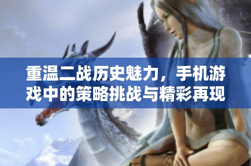 重温二战历史魅力，手机游戏中的策略挑战与精彩再现