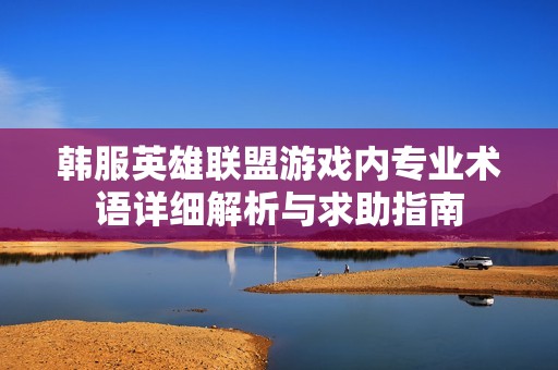 韩服英雄联盟游戏内专业术语详细解析与求助指南