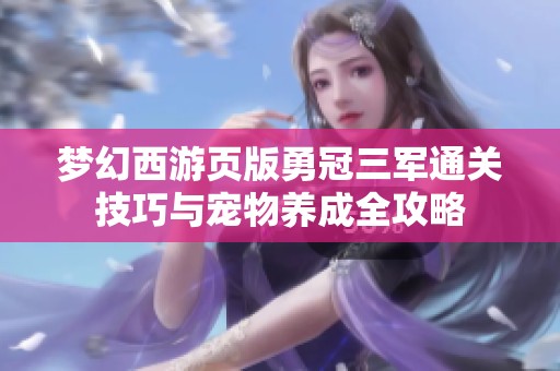 梦幻西游页版勇冠三军通关技巧与宠物养成全攻略
