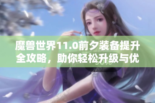 魔兽世界11.0前夕装备提升全攻略，助你轻松升级与优化装备