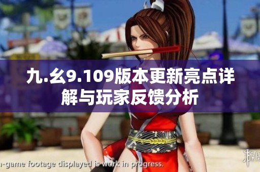 九.幺9.109版本更新亮点详解与玩家反馈分析