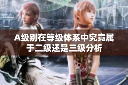 A级别在等级体系中究竟属于二级还是三级分析