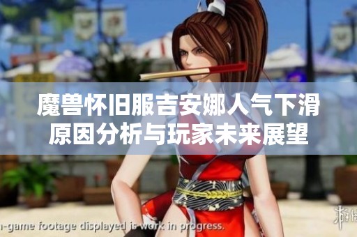 魔兽怀旧服吉安娜人气下滑原因分析与玩家未来展望