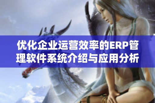 优化企业运营效率的ERP管理软件系统介绍与应用分析
