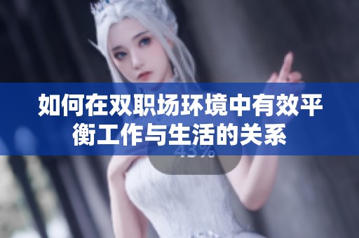 如何在双职场环境中有效平衡工作与生活的关系