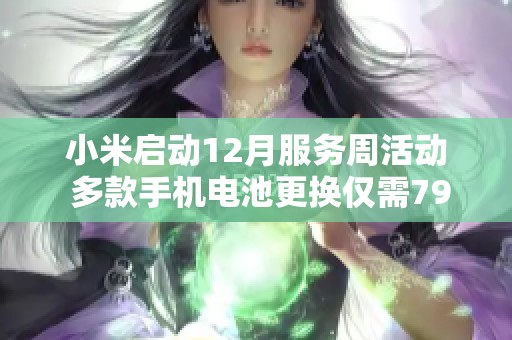 小米启动12月服务周活动 多款手机电池更换仅需79.2元起