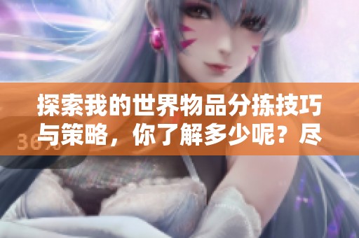 探索我的世界物品分拣技巧与策略，你了解多少呢？尽享选择与整理的乐趣！