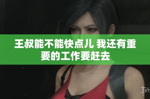 王叔能不能快点儿 我还有重要的工作要赶去