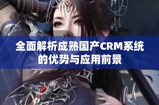 全面解析成熟国产CRM系统的优势与应用前景
