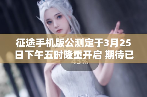 征途手机版公测定于3月25日下午五时隆重开启 期待已久的玩家们请勿错过！