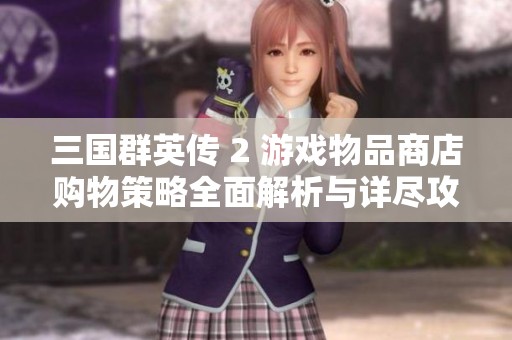 三国群英传 2 游戏物品商店购物策略全面解析与详尽攻略分享