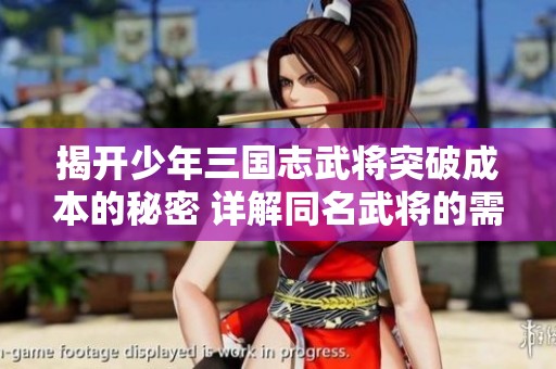揭开少年三国志武将突破成本的秘密 详解同名武将的需求与策略