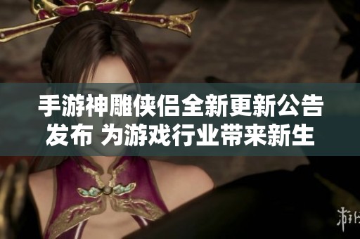 手游神雕侠侣全新更新公告发布 为游戏行业带来新生机和活力