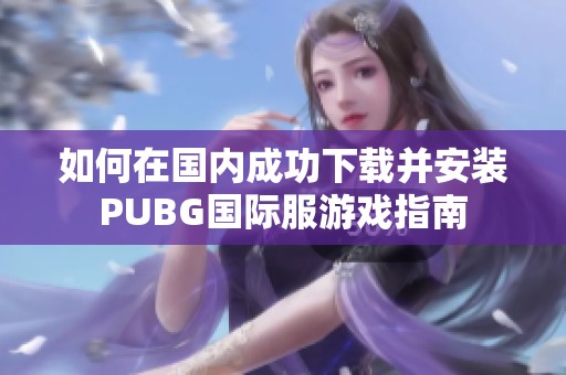 如何在国内成功下载并安装PUBG国际服游戏指南