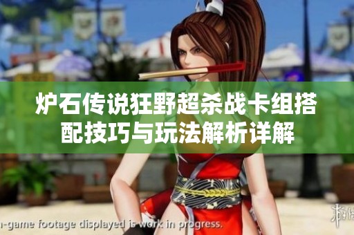 炉石传说狂野超杀战卡组搭配技巧与玩法解析详解