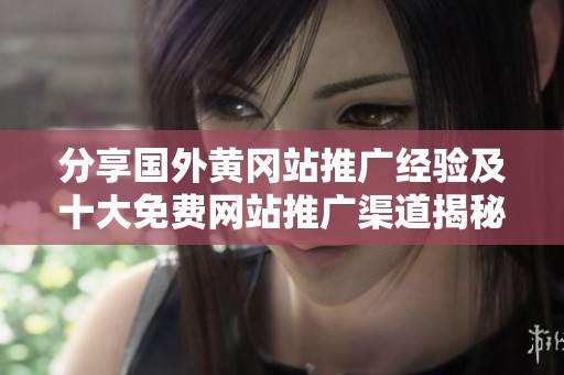 分享国外黄冈站推广经验及十大免费网站推广渠道揭秘