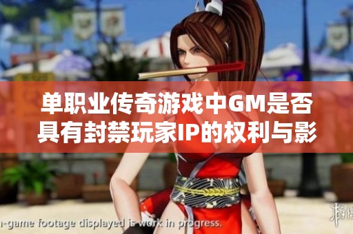 单职业传奇游戏中GM是否具有封禁玩家IP的权利与影响分析