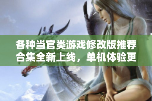 各种当官类游戏修改版推荐合集全新上线，单机体验更丰富